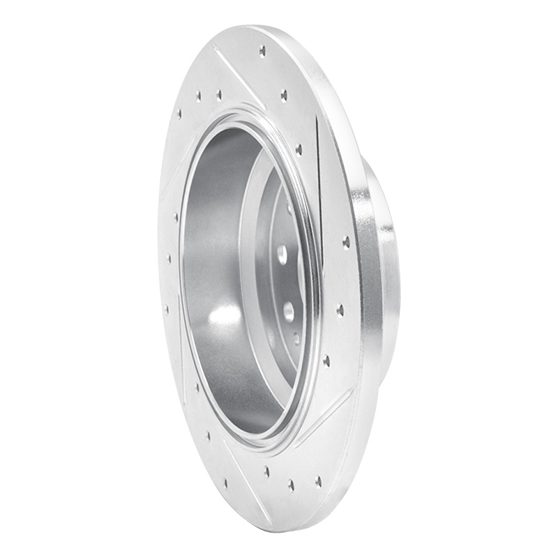 Acura RL Brake Rotor (1) - Rear Left - R1 Concepts - Drilled & Slotted - Silver - `02-`04